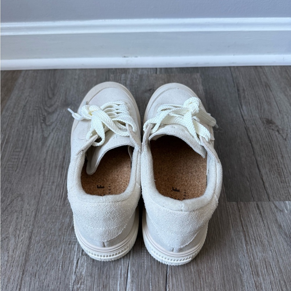 Reef Lay Day Lift Leather Boho Platform Casual Sneakers Beige Cream New Size 8.5 - Picture 6 of 16